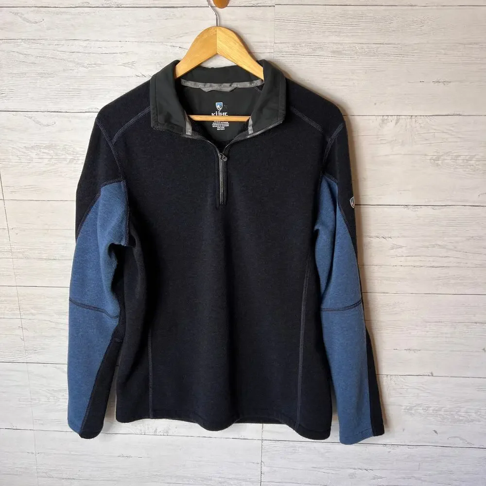 Kuhl Sweater Mens Size Medium Blue Two Toned Revel 1/4 Zip Gorpcore Winter